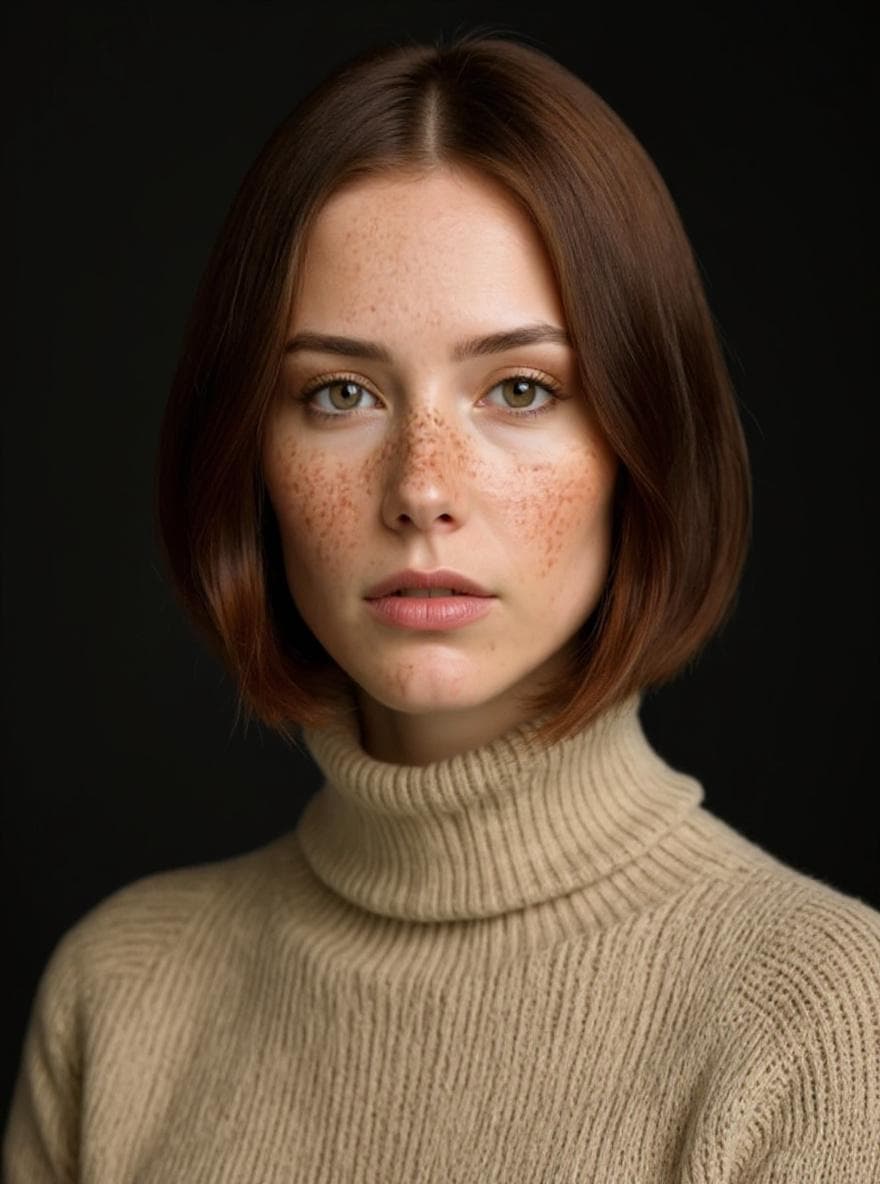 AI preview — a woman with a chin-length blunt bob