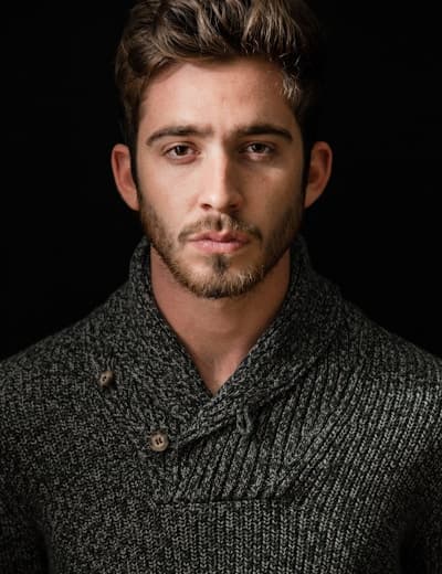 Before: the original selfie with tousled medium wavy hair