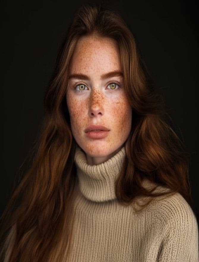 Before: the original selfie with long flowing brown waves