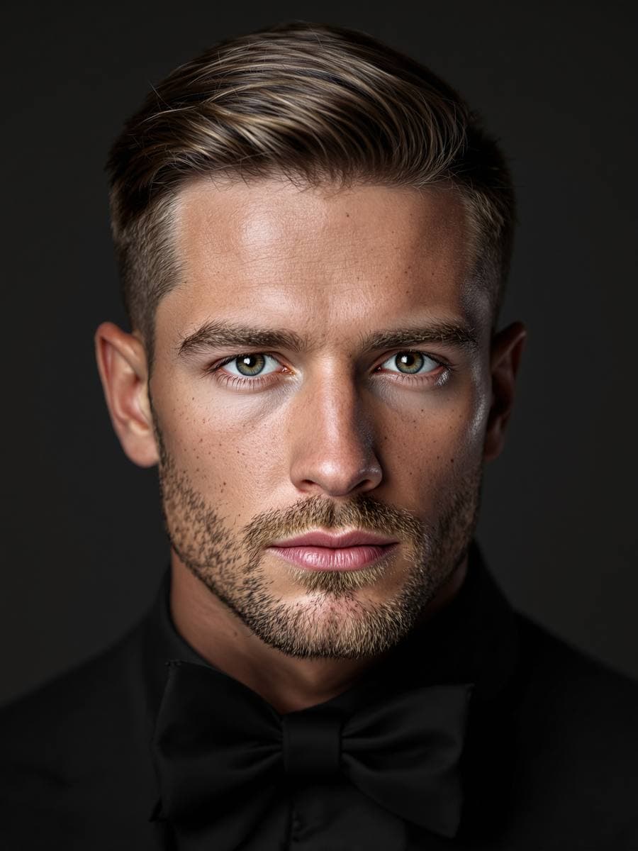 Black-tie crop tailored for formal wear